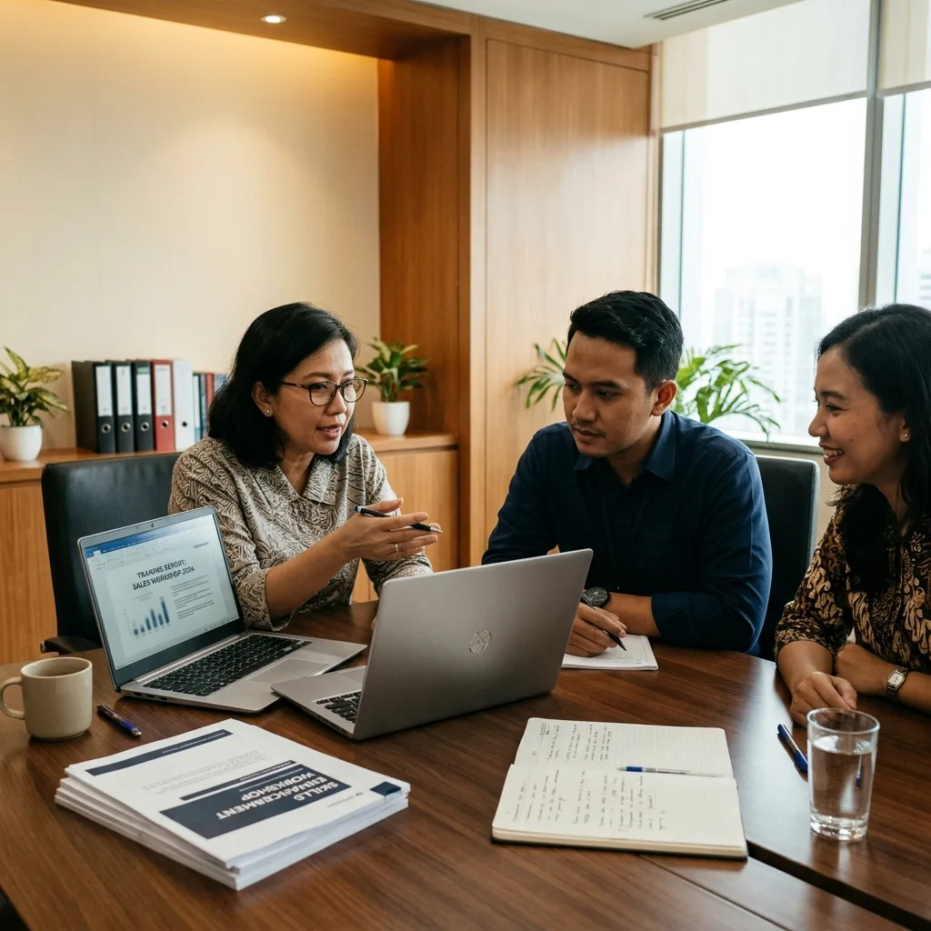 HR meninjau laporan peserta training